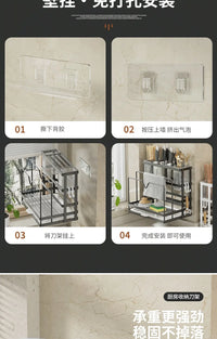 Wall-Mounted Stainless Steel Kitchen Storage Rack