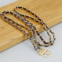 PU Leather Metal Chain Accessories Crossbody Shoulder Portable Wrist Bag Chain Strap Replacement Luggage Accessories Versatile