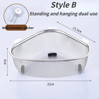 Stainless Steel Triangle Sink Drain Basket Strainer