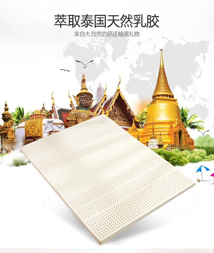Thailand 100% natural latex mattress massage luxury mat tatami antibacterial home mattress King Queen Twin Full Size