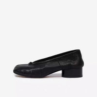 Women’s Split Toe Leather Pumps – Square Toe Heels