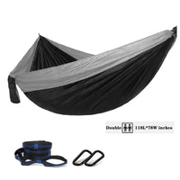 Oversized Double Camping Hammock,Portable Tree Straps Hammock ,210T Nylon Travel Hammock, Lightweight Parachute Hammocks