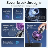 Foldable Mini Handheld Fan – 6 Speeds USB Rechargeable