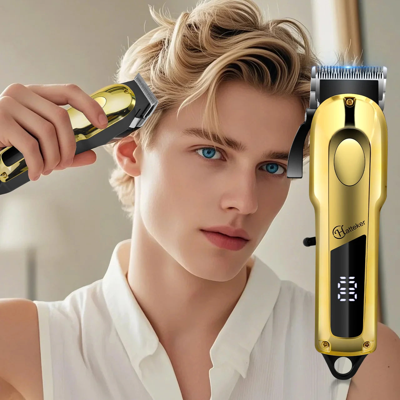 HATTEKER Professional Cordless Hair Clipper for Men