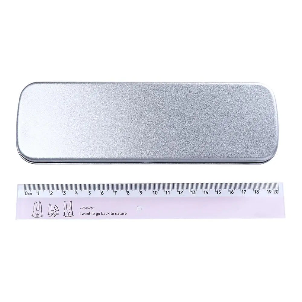 School Supplies For Kids Pen Box Silver Student Metal Pencil Storage Box Pencil Case Pencil Box Stationery Box