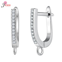 Trendy 925 Sterling Silver Earring Hooks For DIY Jewelry Makings Cubic Zirconia Earring Clasps Accessories