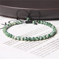 4MM Natural Stone Beaded Bracelet – Adjustable Unisex Quartz