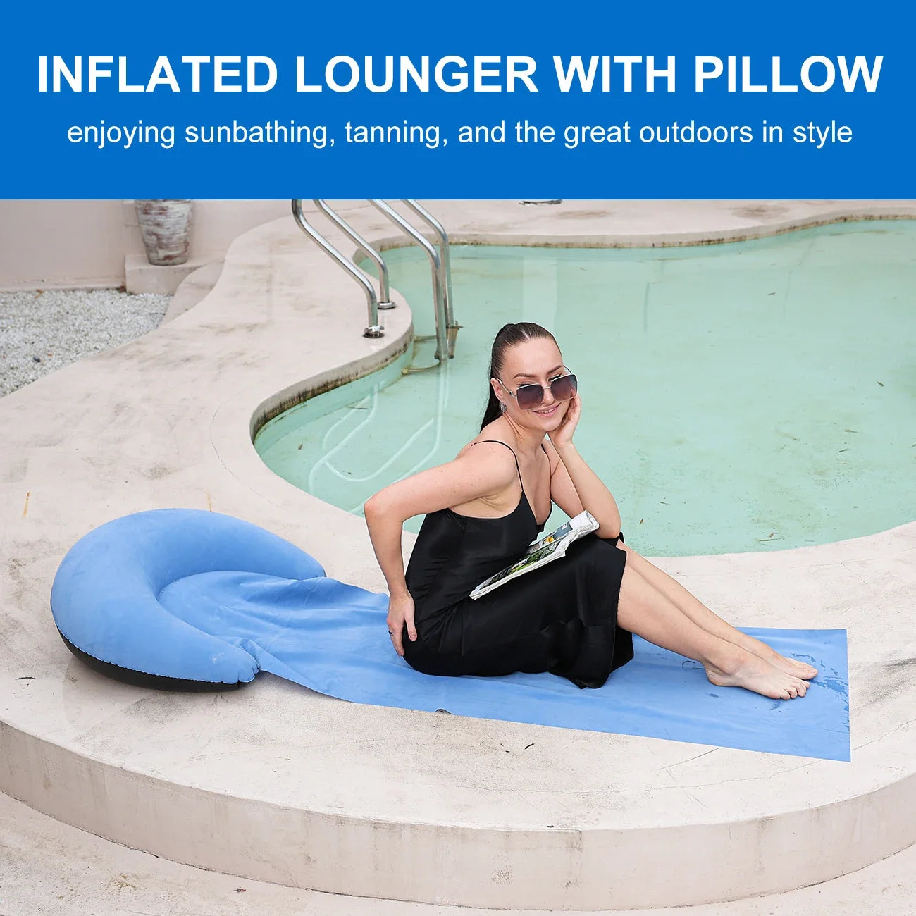 Foldable Inflatable Beach Mat – Portable Camping Lounge