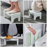 White Thick Toilet Stool Foot Anti Slip Foldable Adult Potty Step Squatting Aid Bathroom Poop Seat For Adults Home