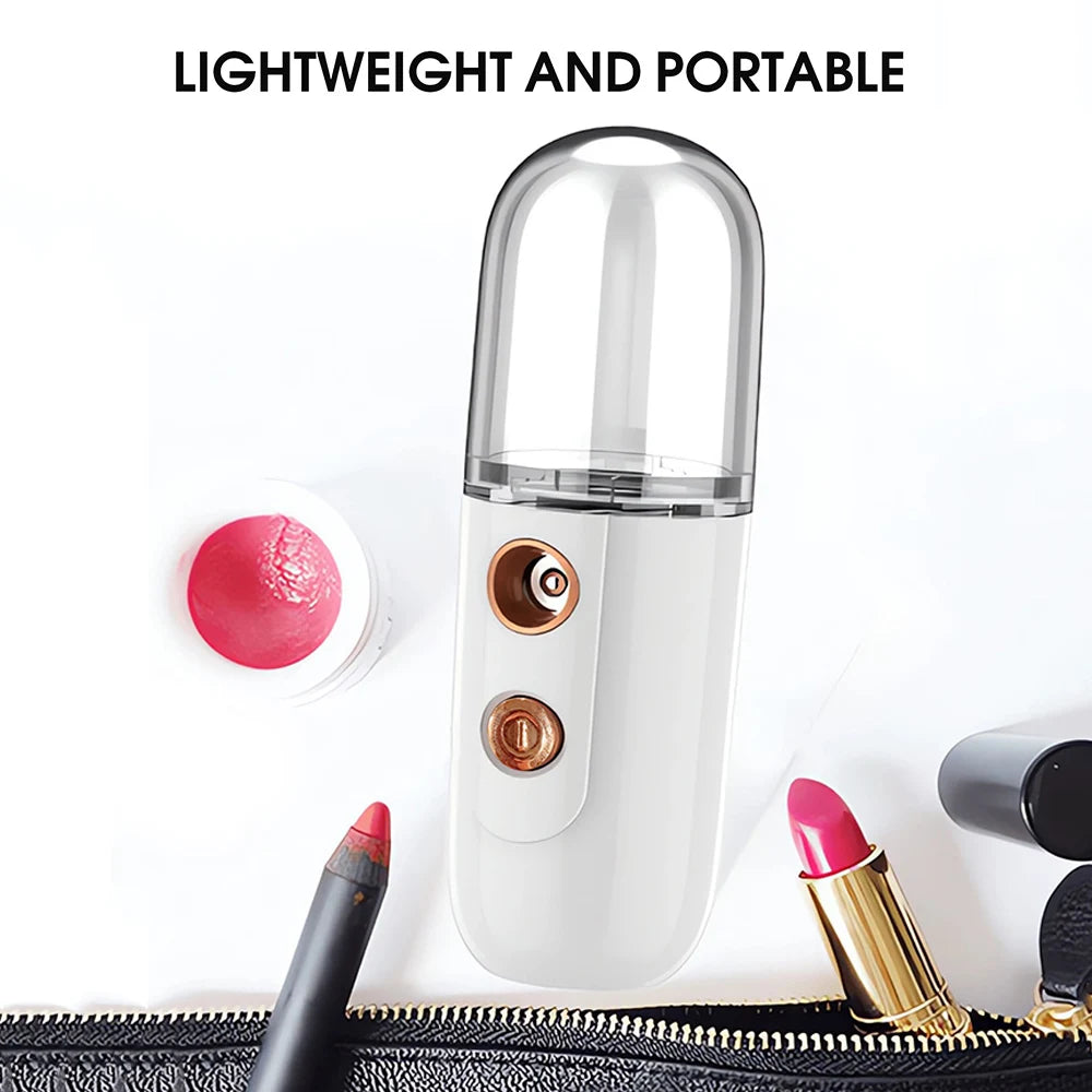 Mini Nano Facial Steamer – Portable Hydrating Mist Sprayer