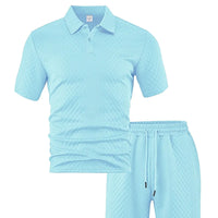 Men’s Summer Jacquard Polo Shirt – Casual Short Sleeve