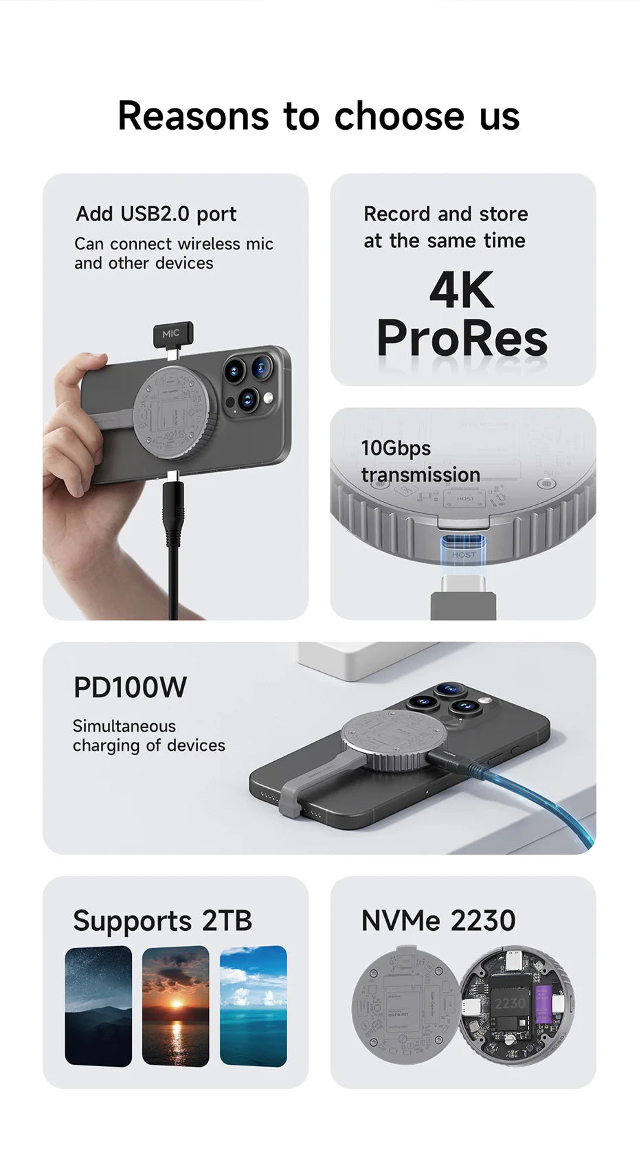Hagibis Magnetic M.2 2230 NVMe SSD Enclosure USB-C 3.2