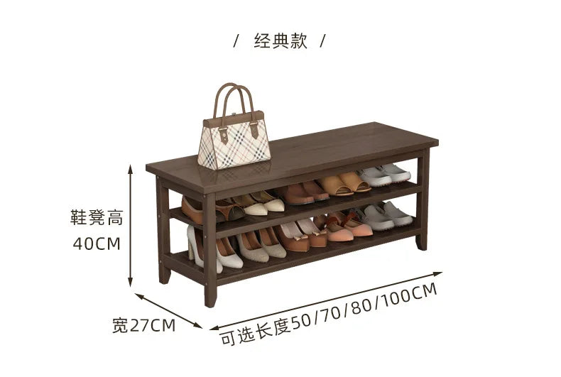 Bamboo Shoe Changing Stool – Modern Entryway Bench