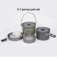 Camping Cookware Set Portable Pot & Pan for 1–7 Persons