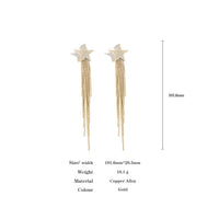 AENSOA Gold Star Tassel Drop Earrings for Women