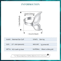 Bamoer 925 Silver Mermaid & Starfish Ocean Hoop Earrings