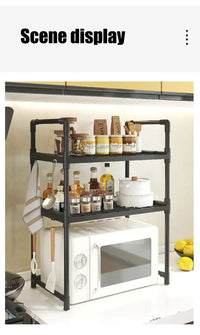 2-Tier Kitchen Microwave & Seasoning Storage Rack