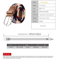Unisex Colorful Canvas Belt – 107/120cm Casual Luxury Nylon Girdle for Men & Women