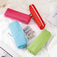Simple Pencil Case School Supplies Pencil Cases Solid Color School Stationery Pencil Pouch Back To School