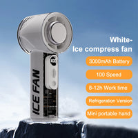 Turbos Chilled Ice Sensation Cold Fan 3000mAh Rechargeable Mini Turbos Fan 100 Speeds Outdoor Protable Handheld Air Cooling Fan