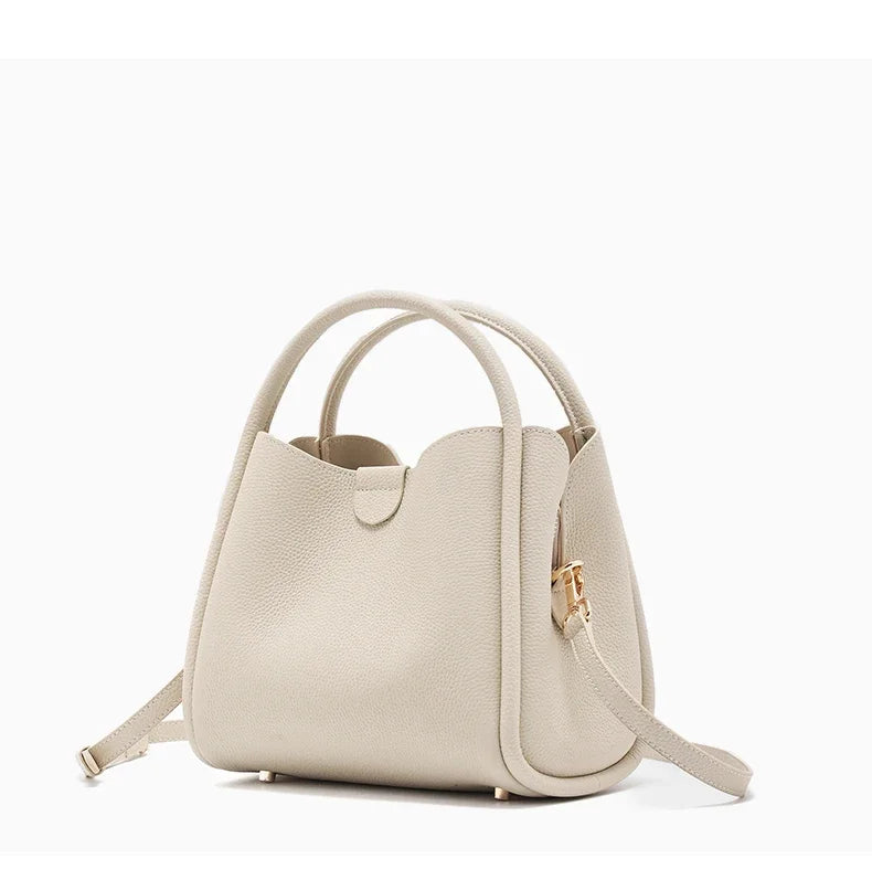 Women's Natural Cow Real Leather Shoulder Bag Ladies Retro Fashion Luxury Crossbody Bag Female Cowhide Commuter Handbag for Lady