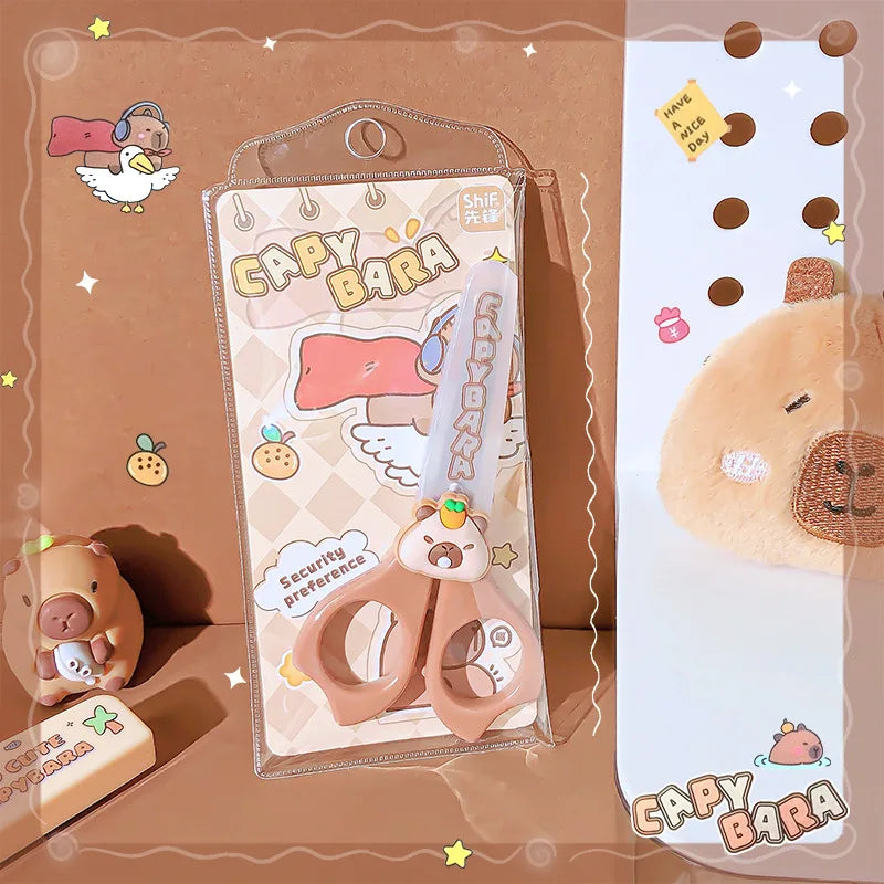 1pc School Useful Back To School Stationery Scissors Cute Capybara Craft Scissors Mini Scissors for Diy Children's Scissor