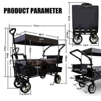 Outdoor Camping Vehicle with Shed, Multifunctional, Installation Free, Foldable Pole Camping Vehicle, Portable Shopping Cart