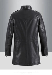 Men’s Slim Winter Leather Jacket with Fleece Lining