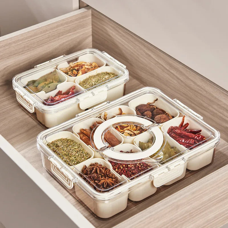 Multi-Grid Kitchen Spice Storage Box Sealed