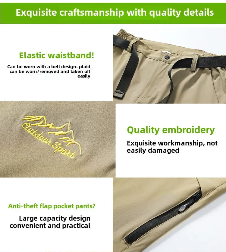 Men’s Outdoor Cargo Pants – Waterproof Detachable Hiking Wear
