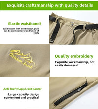 Men’s Outdoor Cargo Pants – Waterproof Detachable Hiking Wear