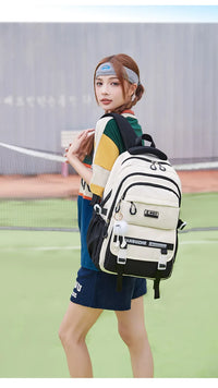 School Bags for High School Girls Fashion Large Capacity Travel Backpack Black and White Lightweight College Student Backpack