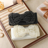 Women’s Large Bowknot Elastic Waist Belt for Dresses