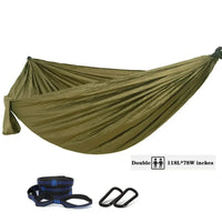 Oversized Double Camping Hammock,Portable Tree Straps Hammock ,210T Nylon Travel Hammock, Lightweight Parachute Hammocks
