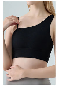Sports Bra for Women, Shock-absorbing and Anti Sagging Bra, Worn Externally with Chest Cushion, Sloping Shoulder, Fitness Dance