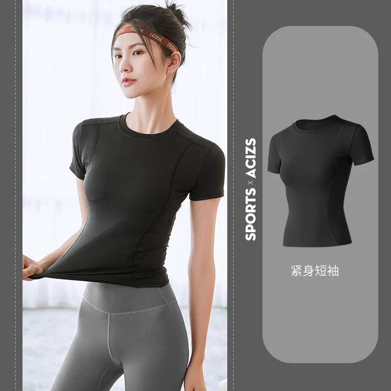Women’s V-Neck Sports T-Shirt – Quick-Dry Activewear Top