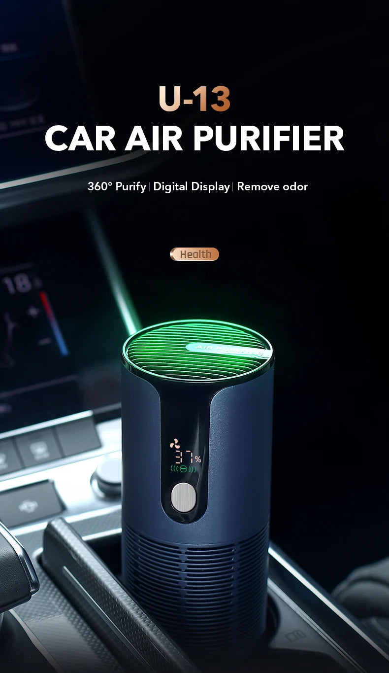 Portable Car Air Purifier Negative Ion Smoke & Odor Remover