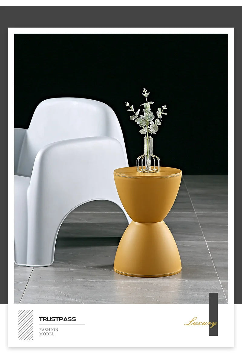 Nordic Round Ottoman Pouf – Living Room Coffee Side Table