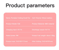 3-in-1 Mini Portable Neck & Handheld Fan with Power Bank