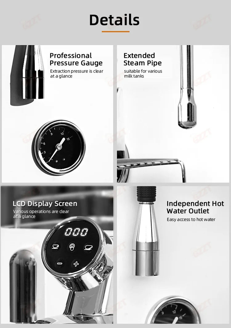 GZZT CM6005 Commercial Espresso Machine 3100W 220V