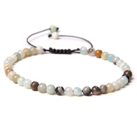 4MM Natural Stone Beaded Bracelet – Adjustable Unisex Quartz
