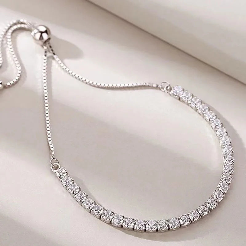 Popular Inlaid Zircon Combination Chain 925 Sterling Silver Bracelet New Ladies Jewelry Birthday Party Gift Fashion Jewelry