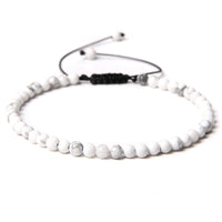 4MM Natural Stone Beaded Bracelet – Adjustable Unisex Quartz