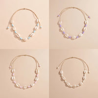 Shell Bead Pendant Necklace – Handmade Adjustable Beach