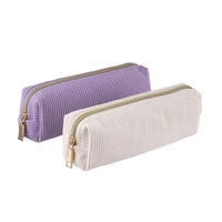 Solid Color Pencil Case Estuche Escolar Pencils Cases Trousse Corduroy Pen Case Stationery Simple School Supplies Pencil Pouch