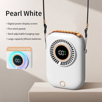 Portable Hanging Neck Fan with LED & 5 Speeds