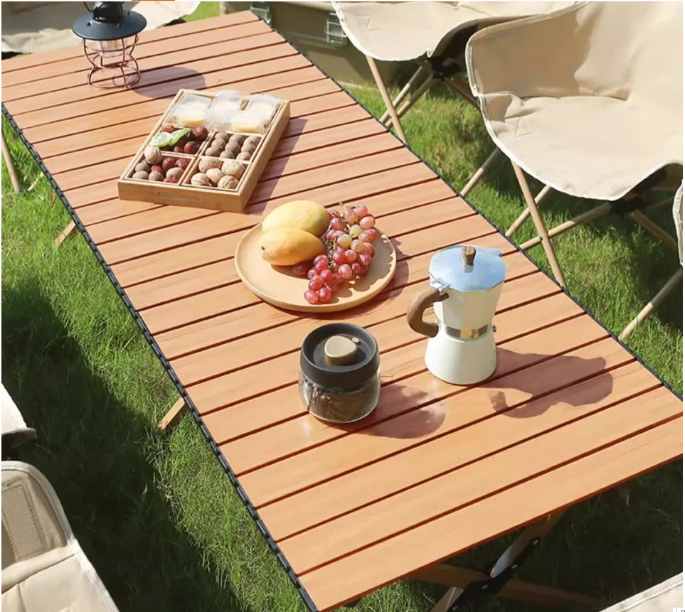 Camping Folding Table Portable Parasol Table