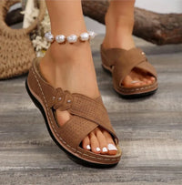 Women’s Wedge Sandals – Retro Slip-On Casual Shoes