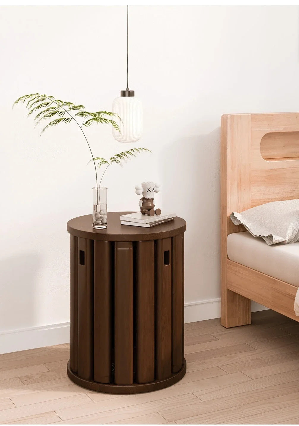 Stackable stool, modern dining table stool, natural wood, new Chinese style solid wood round stool