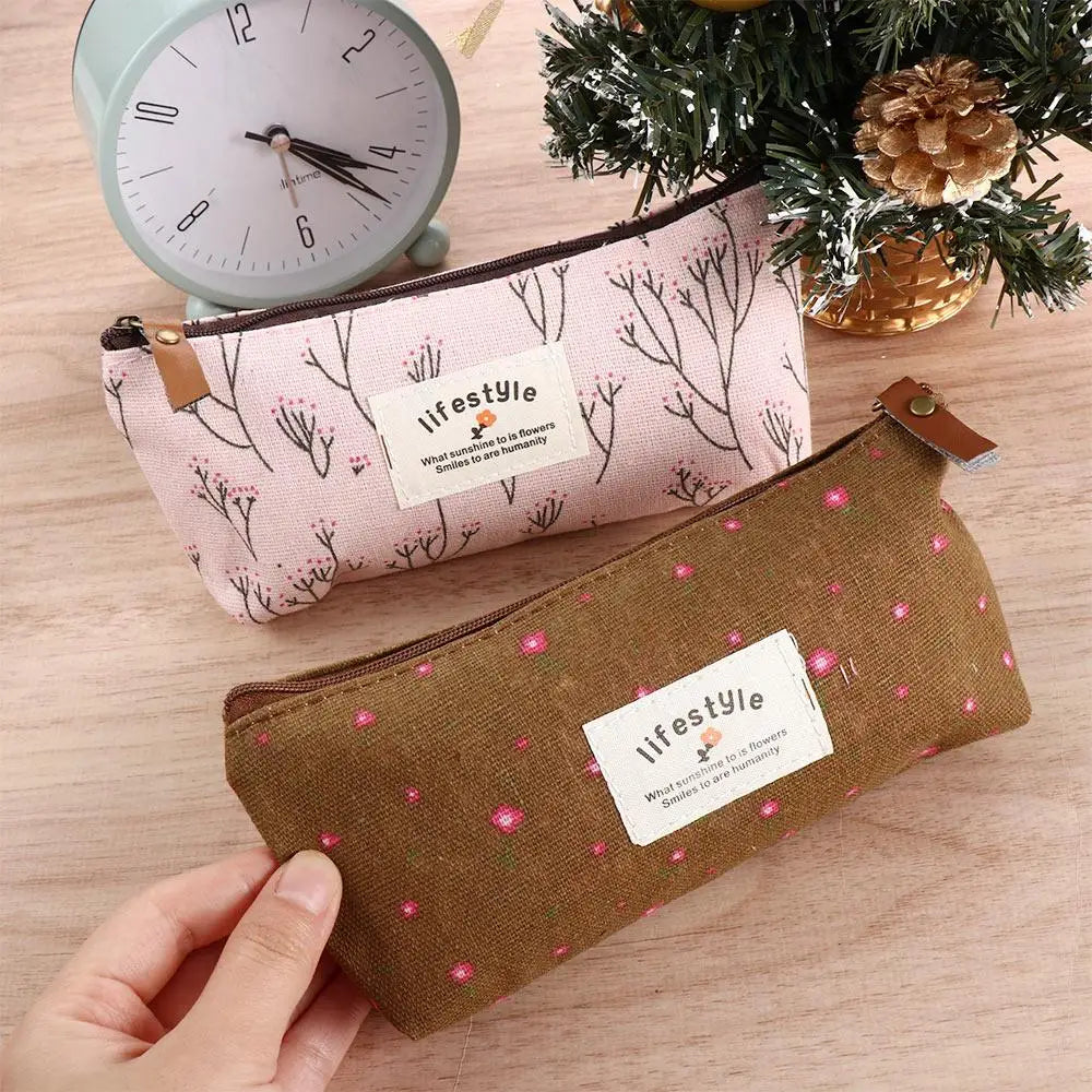 School Supplies Kawaii Fabric Student Makeup Bag Cosmetic Bag Pencil Bag Zipper Pouch Pencil Case Pen Bags